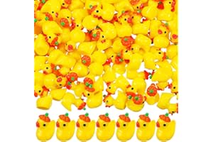 Rotatingpals 150 Pcs Fall Mini Resin Ducks Pumpkin Ducks Halloween Mini Resin Ducks Miniature Ducks Figurine Tiny Ducks for Fall Themed Party Halloween Festival Favors Home Ornament