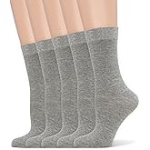 Women's Soft Thin Viscose Bamboo Crew Socks, Fit Stretchy Casual, Business, Dress Calf Sock 5 Pairs