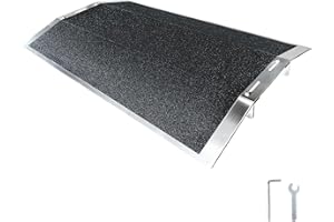 27.8" L×1.57" H Adjustable Bridge Threshold Ramp for Doorways, Fits 1"–6" Thresholds, Non-Slip Aluminum Wheelchair Ramp for H