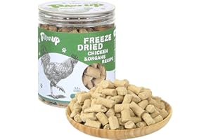 PAWUP Freeze Dried Dog Treats,Chicken Breast&Organs Recipe Raw Dog Food Topper, High Protein Freeze-Dried Food for Cats, Rawhide Free, Gluten&Grain Free, 5.3oz