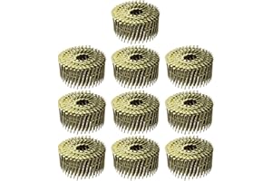 uxcell 3000 Count Siding Nails 2" x 0.083" 15-Degree Ring Shank Full Round Head Collated Wire Coil for Lath and Sheathing Mat