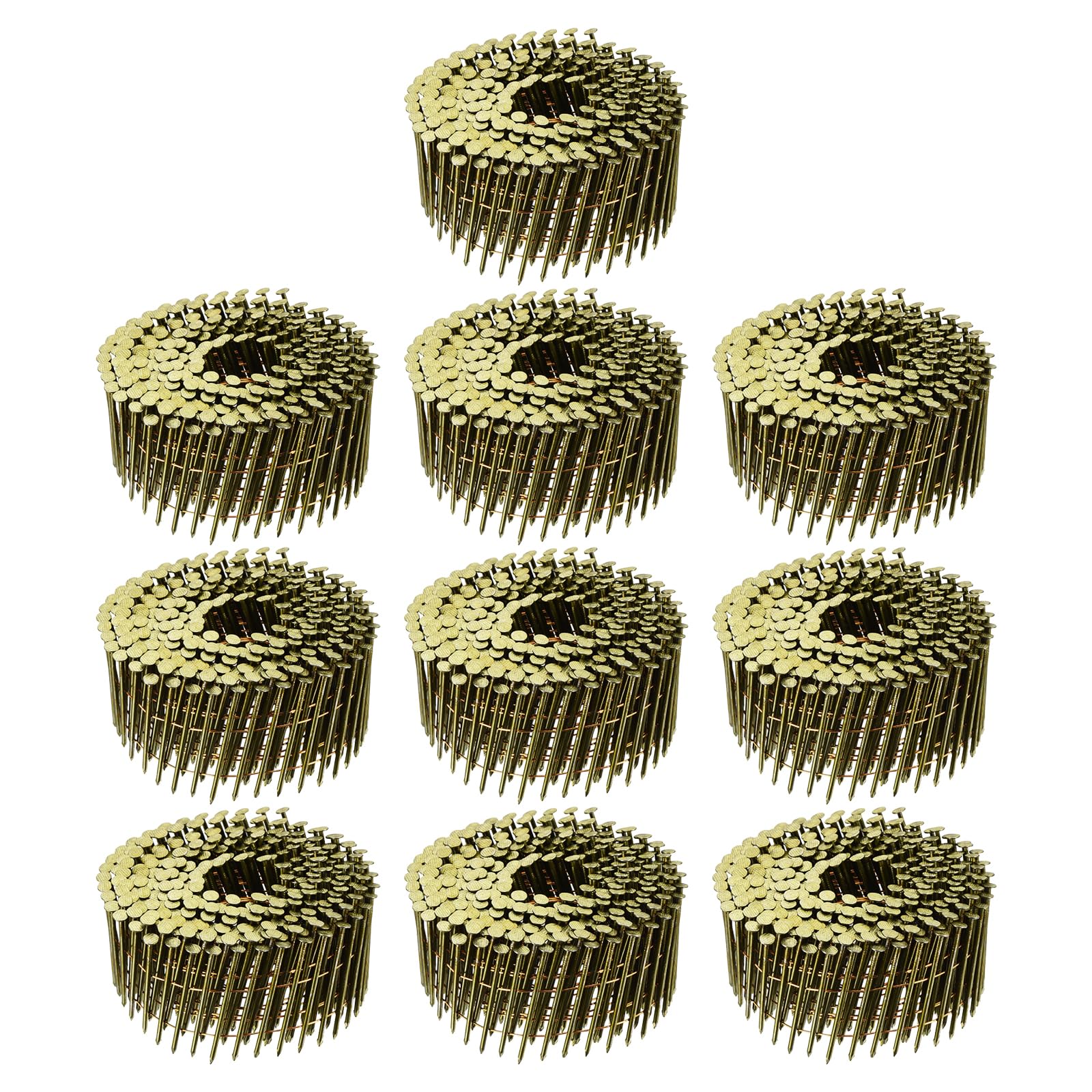 uxcell 3000 Count Siding Nails 2" x 0.083" 15-Degree Ring Shank Full Round Head Collated Wire Coil for Lath and Sheathing Materials