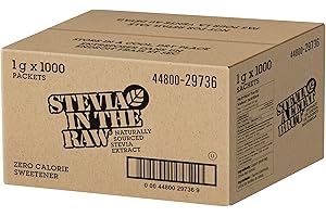 Stevia In The Raw - 1000 Sachets - Zero-Calorie Natural Sweetener - Diabetic-Friendly, Gluten-Free, Kosher, Vegan - Ideal for