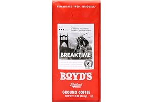 BOYD'S COFFEE Boyds Coffee Ground Medium Roast Bag, Breaktime, 12 Ounce
