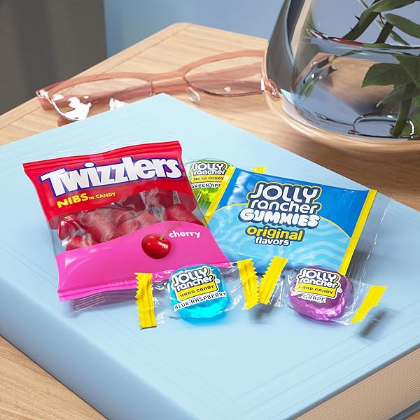 JOLLY RANCHER AND TWIZZLERS ASSORTED FRUIT FLAVORED CANDY PARTY PACK, 43.03 OZ