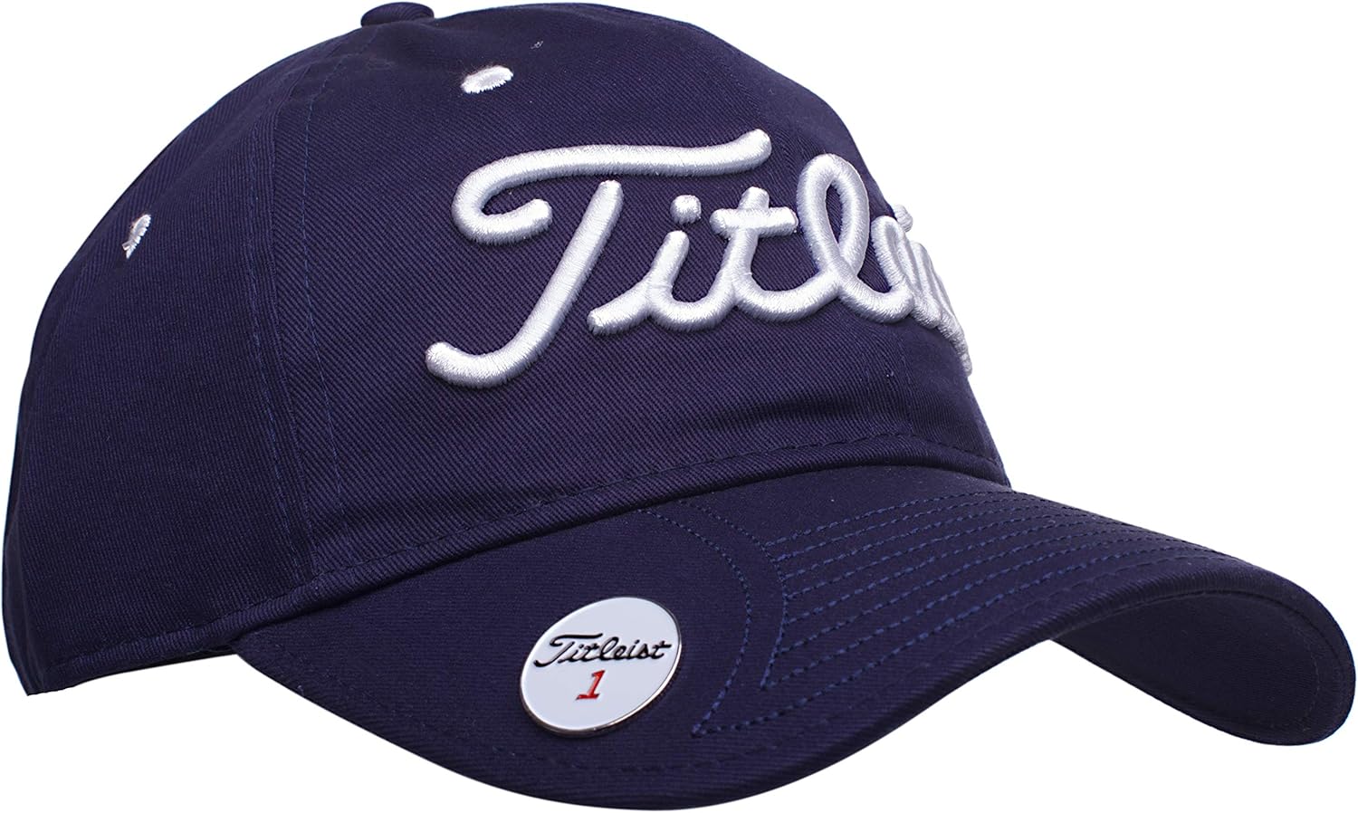 Titleist Gorra de Golf de Marcador de Pelota, clásica (Ajustable), Azul Marino/Blanco Amazon