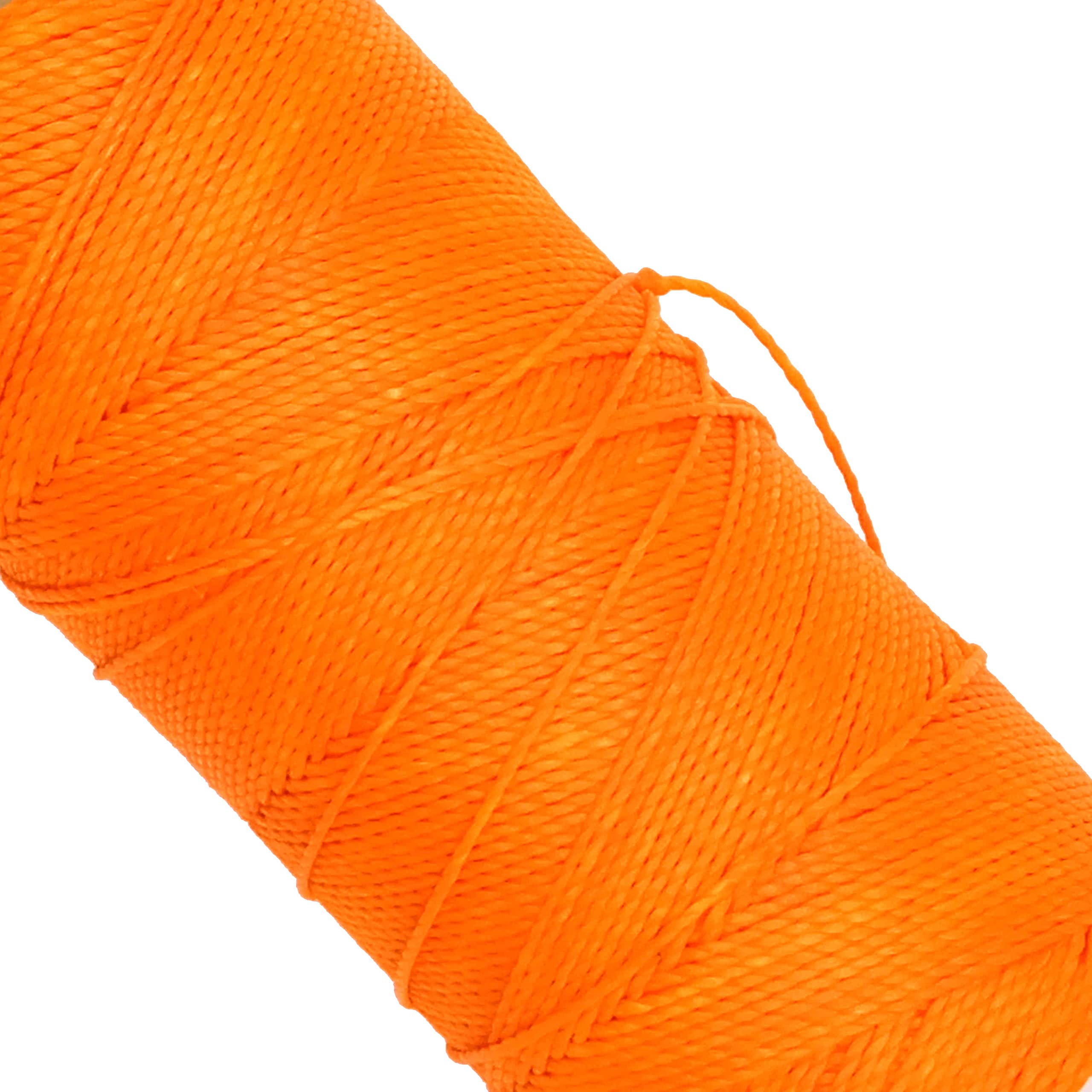 Linhasita Waxed Thread 100 g / 170 m Polyester 1 mm Thick Macrame, 30 Colours Fluorescent Orange