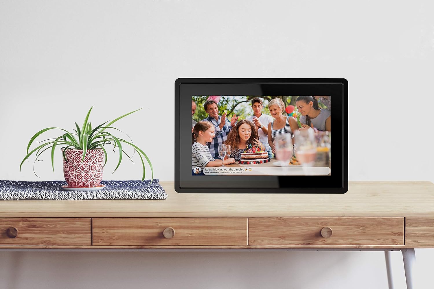 Feelcare 7 Inch 16GB Smart WiFi Digital Picture Frame, Send Photos or Small Videos from Anywhere, Touch Screen, IPS LCD Panel, Wall-Mountable, Portrait and Landscape(Black) : Electronics