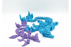 BEAR AND WOLF STUDIO 3D Printed Articulated Flexi Coral Sea Dragon Fidget Toy (Small, Dark Teal)