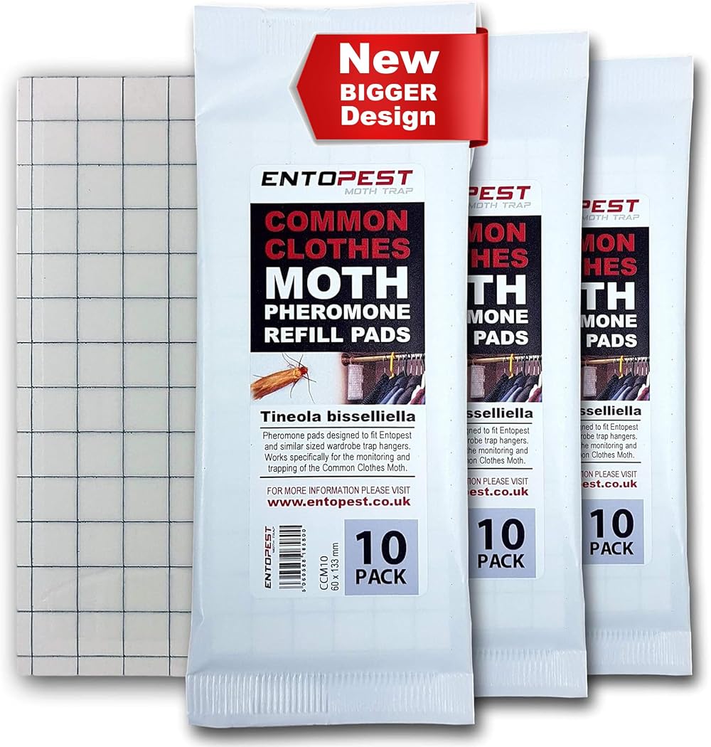 Entopest 30-Pack Clothes Moth Monitoring Traps Refill for Room Wardrobe