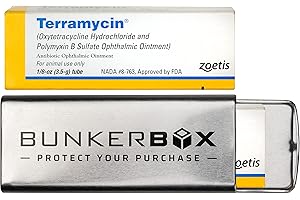 TERRAMYCIN + BUNKERBOX |Antibiotic Eye Ointment w/ Metal Box Bundle - 3.5g Tube | Infection Treatment for Dogs, Kittens, & Horses Shipped in Metal Box