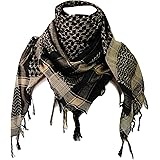 Premium Shemagh Head Neck Scarf - Black/Camel