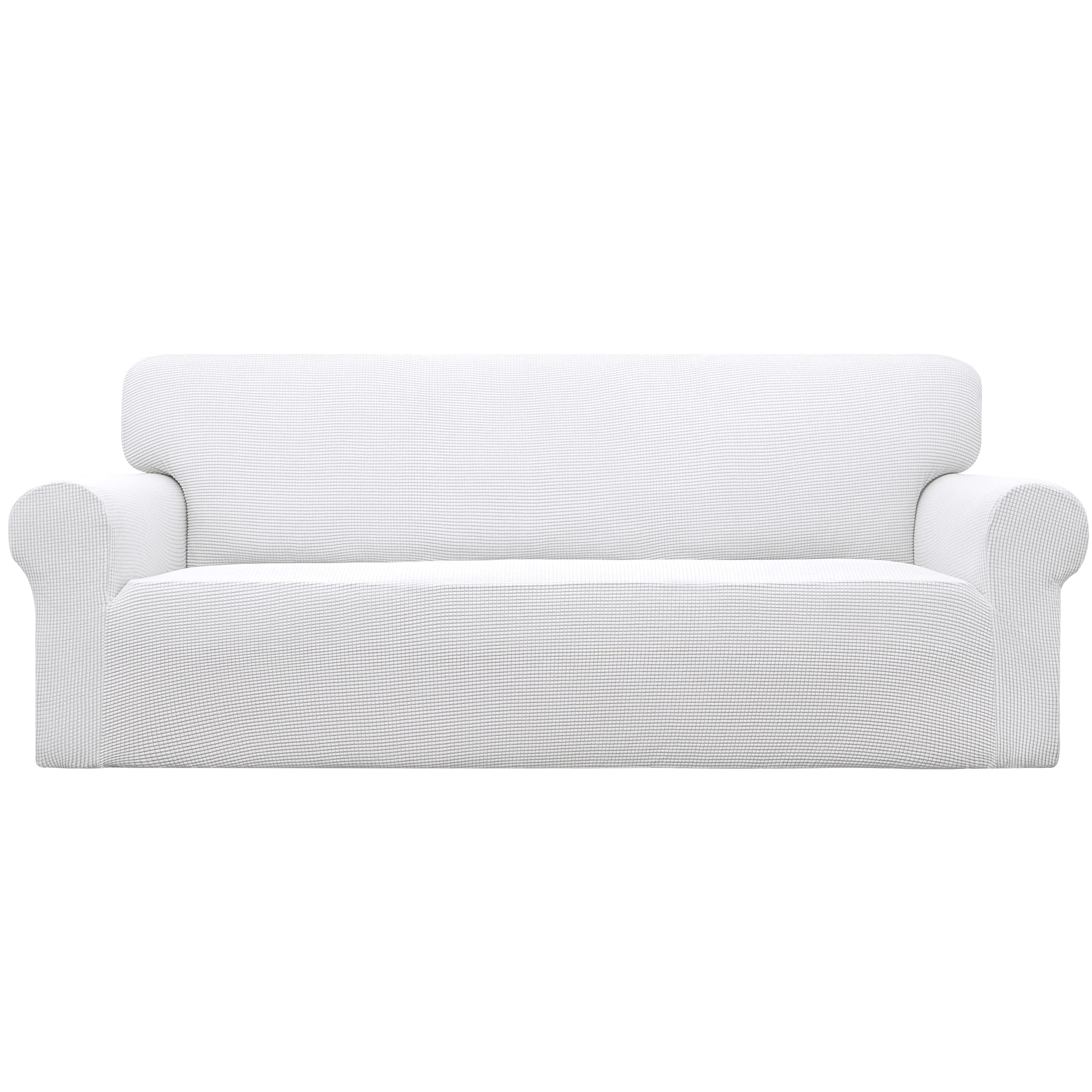 Photo 1 of Easy-Going Stretch Sofa Slipcover 1-Piece Sofa Cover Furniture Protector Couch Soft with Elastic Bottom for Kids, Polyester Spandex Jacquard Fabric Small Checks (Sofa, Snow White)