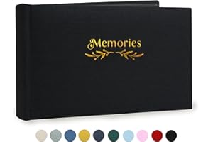 Holoary Small 4x6 Photo Album, Linen Hard Cover, Holds 50 Photos, Black Page Traditional Book Bound, Mini Brag Book Baby Album, Ideal For Wedding, Family Pictures, Gifts, Anniversary (Black)