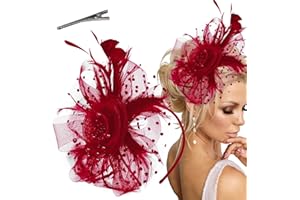 Arvintas Fascinators Hats for Women Tea Party Headwear Tea Party Hats for Women Flower Mesh Ribbons Feathers Headband Hair Accessories