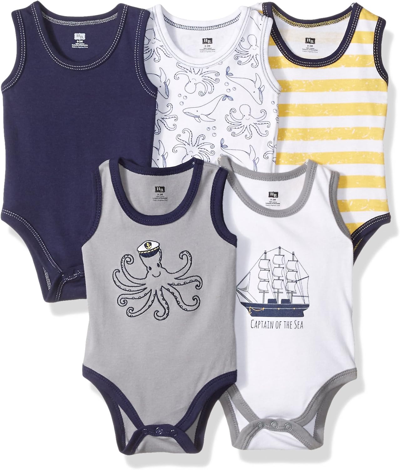 Hudson Baby Unisex Baby Sleeveless Cotton Bodysuits