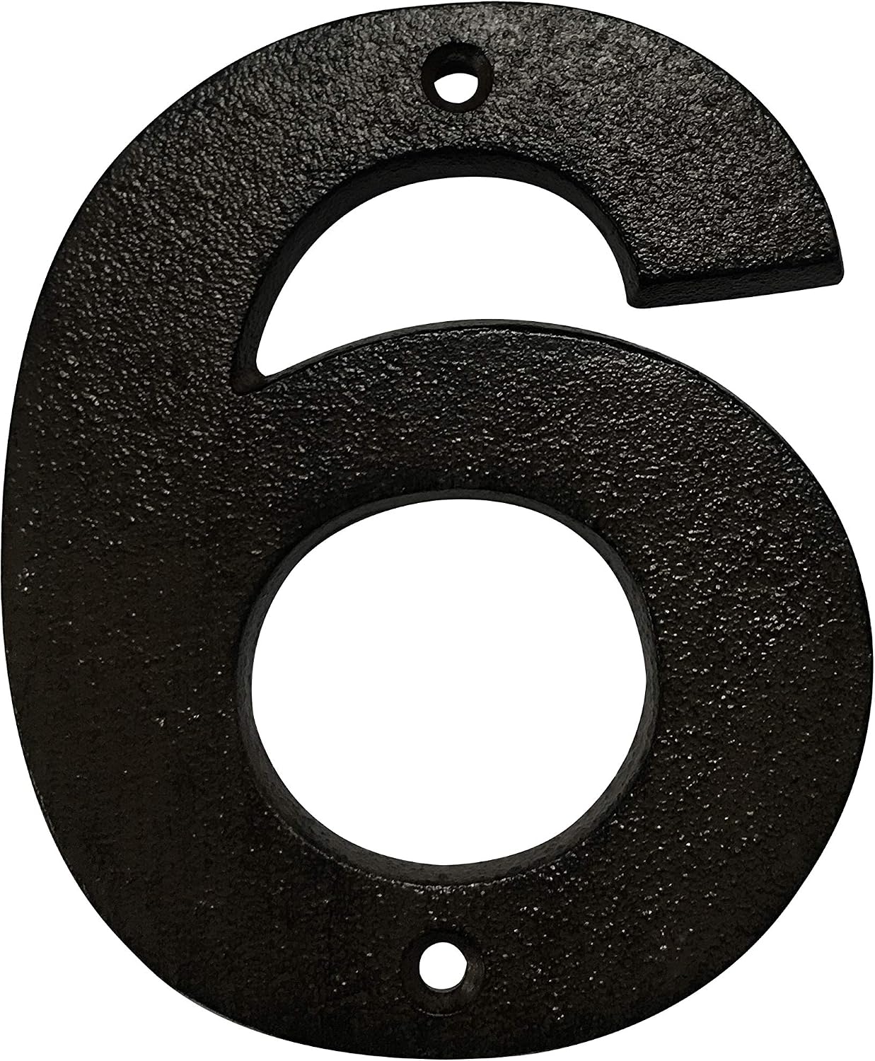 Cast Iron House & Door Numbers 0-9, A-E - Available in Black and Brown (6, Black)