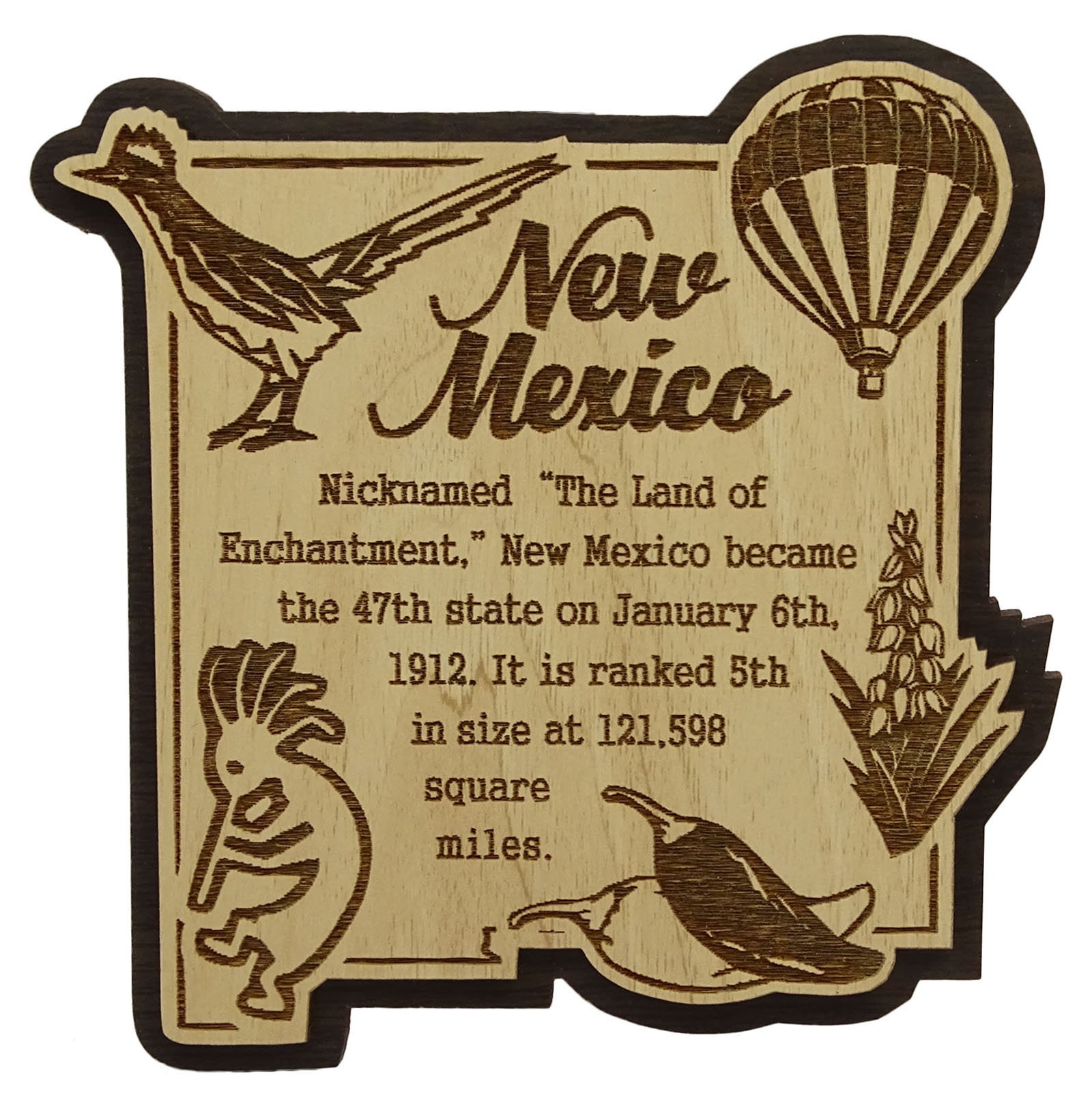 Printtoo USA New Mexico State Map Wooden Magnet Souvenir Fridge Magnet Gift