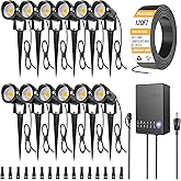 ZUCKEO All-in-One Low Voltage Landscape Lighting Kit, 5W LED Landscape Lights with Transformer, 120FT Wire and Connectors, Waterproof Outdoor Spotlight for Yard Garden House, 3000K 12V-24V, 12Pack