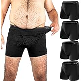 BRISIRA Big and Tall Boxer Briefs for Men Bamboo Viscose 4XL-7XL Moisture Wicking Breathable No Ride Up Underwear with Fly