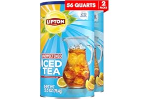 Lipton Iced Tea Mix, Unsweetened Lemon Flavor Black Iced Tea, Makes 28 Quarts (Pack of 2)