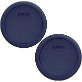 Pyrex 7201-PC 4-Cup Blue Food Storage Lid (2-Pack) - Made in USA | BPA-Free Plastic | Round Shape | Replacement Cover | Dishwasher Safe | Resists Stains And Odors