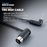 BOSS BMIDI-1-35 1ft 3.5mm TRS to 5-Pin DIN MIDI Cable view 2