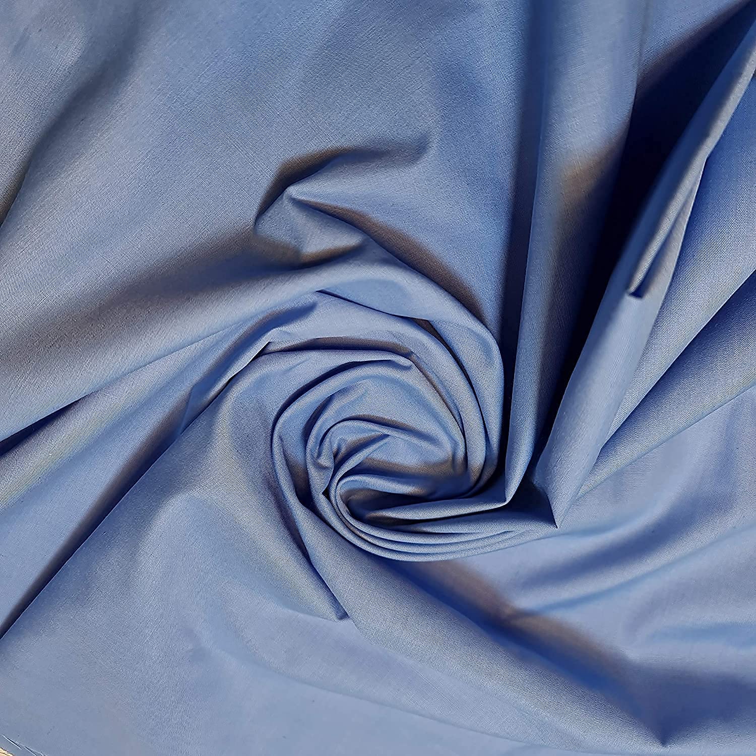 Plain/Solid Dyed Polycotton Dress Craft Fabric Material 45" - 112 cm Wide Sold As 1 Meter Pre - Cut Lengths (Available in 42 Colours)… (New Blue, 5 Meter)