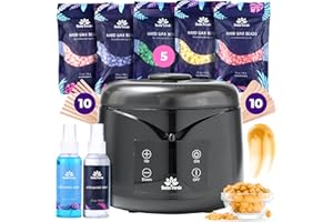 Bella Verde Waxing Kit for Women & Men - Hard Wax Kit for Hair Removal - Wax Warmer for Face, Legs, Eyebrows, Body, Bikini - Home Melter Wax Pot Machine - Hard Wax Beads Kit, Painless All Hair Types