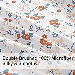 Softan Orange Flower Sheets for King Size Bed