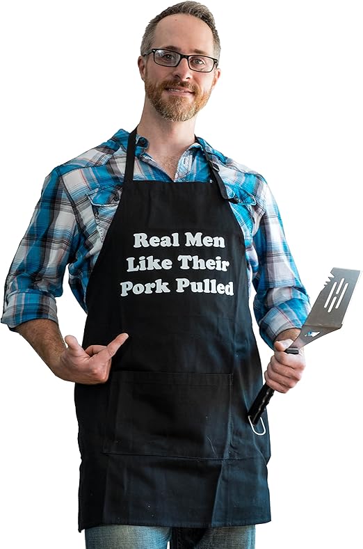 Linens & Textiles Grilling Apron For Him Real Men Like Their Pork Pulled Funny BBQ Aprons For