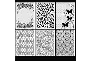 QSZKEER 6Pcs Flower Leaf Embossing Folders DIY Craft Paper Card Embossing Template Stencil Paper Card Decorating Mold Plastic Embossing Machine Template for Card Making Scrapbooking Photo Album Decoration