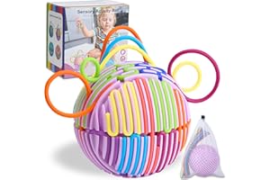 HELLO PAPAYA Sensory Fidget Toys for Kids Adults, with 24Strings Sensory Activity Ball for Autism ADHD Calming Focus Stress Relief Anxiety,Travel-Friendly Toys with Portable Storage Bag