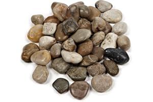 Abbott Collection River Stones - Natural Stone, Mixed Browns (1-1.5" L)
