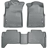 Husky Liners Weatherbeater Floor Mats | Fits 2005-2015 Toyota Tacoma Double CAB ONLY (Footwell Coverage) | Front & 2nd Row, 3-pc Grey - 98952
