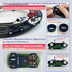 AGM MASTECH Slot Car Race Track Set with 4 Light-Up
