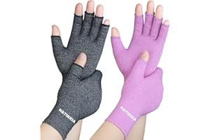 2 Pairs Arthritis Gloves for Women for Pain, Hand Compression Gloves for Carpal Tunnel, Rheumatoid, Tendonitis, Fingerless Gl