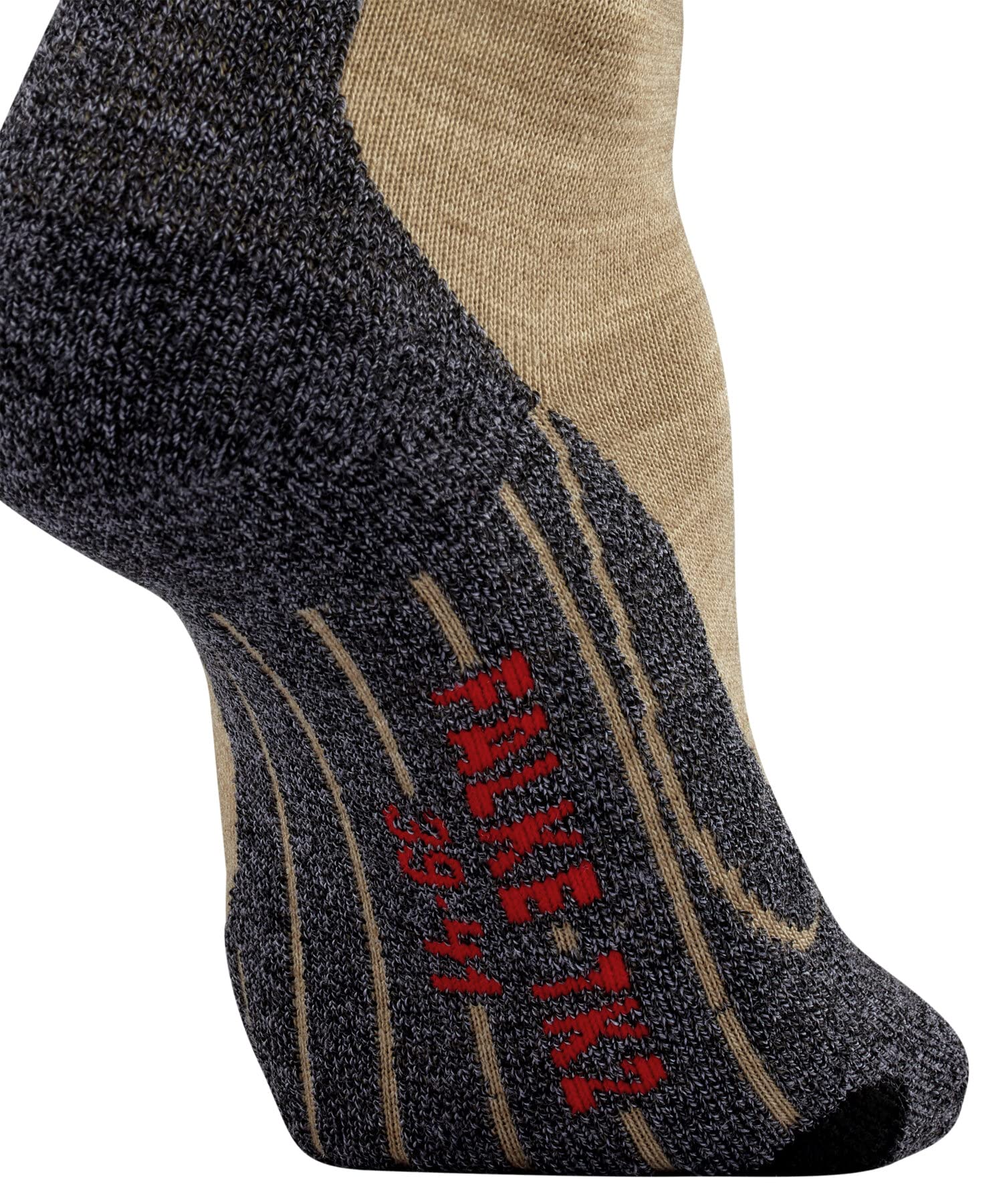 FALKE Herren Wandersocken TK2 Explore M So Wolle Funktionsmaterial antiblasen dick 1 Paar, Beige Nature Melange 4100-O, 44-45 3