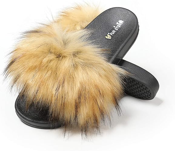 fur slide mules