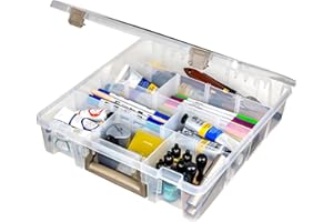 ArtBin 9007AB Super Satchel with Removable Dividers, Portable Art & Craft Organizer with Handle, [1] Plastic Storage Case, Clear
