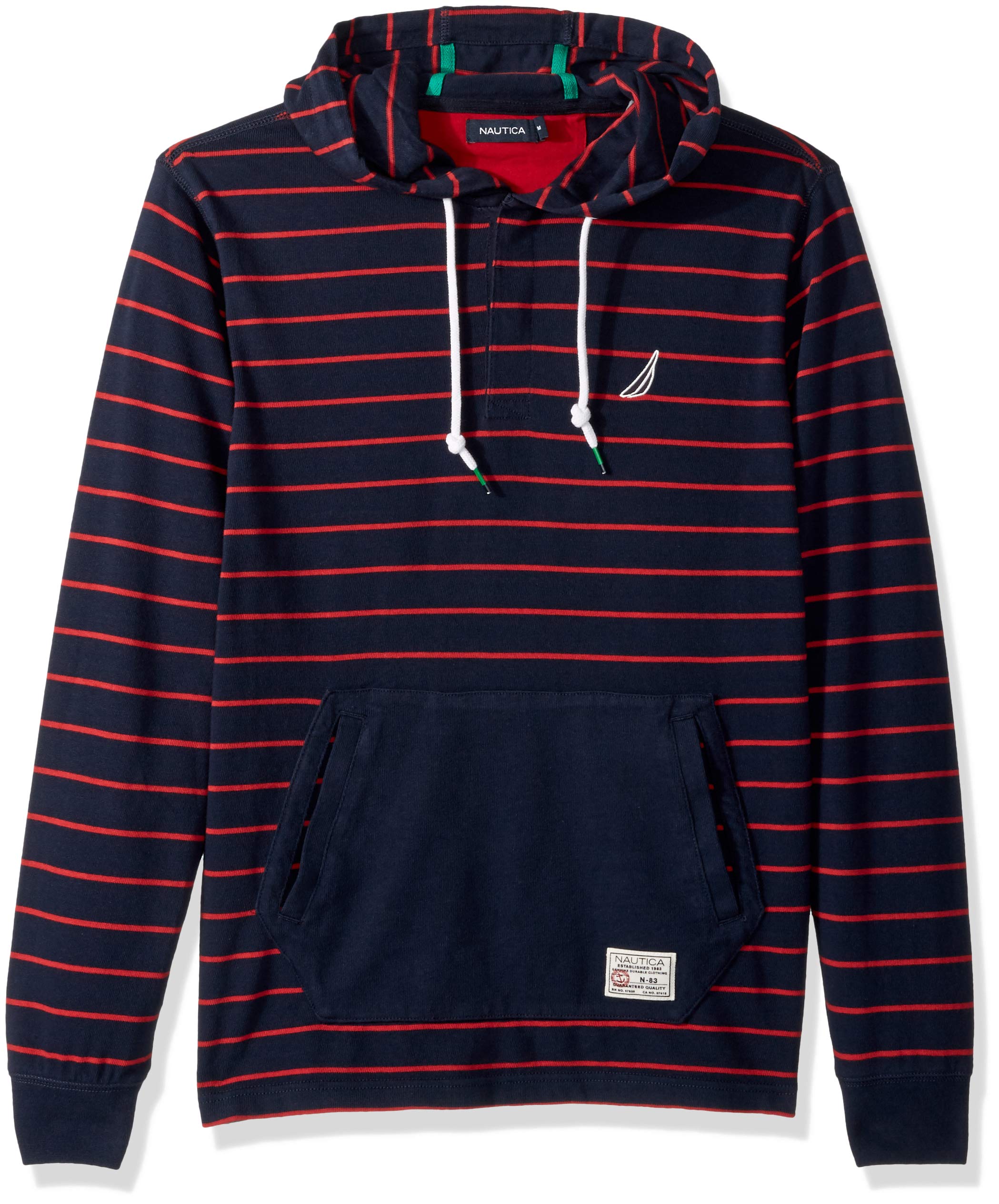 Nautica Men's Long Sleeve Colorblocked Pullover Hoodie Nautical Fashions