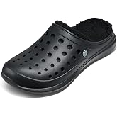 Joybees Adult Cozy Lined Clog with Removable Sherpa Lining, Fuzzy Clogs for Women and Men, Lined Shoe for Warm and Cold Weather, Indoor or Outdoor Black