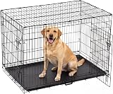 Vivo Technologies XL Dog Crate 42in Double Door Front Side with Tray