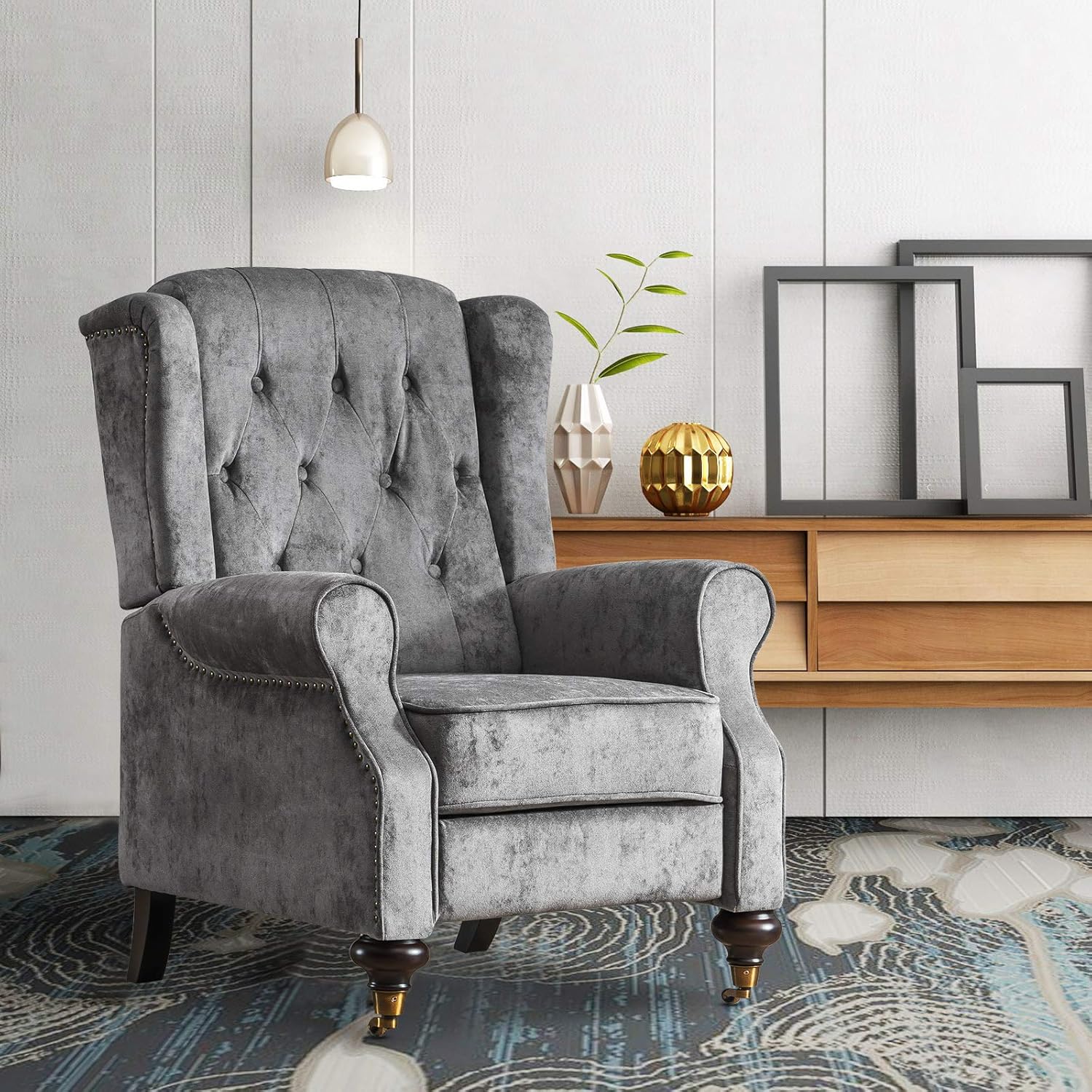 Rimdoc Wing Back Recliner Chair,Armchair Recliner Chair Sofa Arm Chair