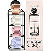 Kitsch Hanging Shower Caddy with Suction Cup – Self-Draining Bar Soap Holder & Shower Caddy for Shampoo Bars, Conditioner Bars & Soap – Rust Proof, Eco-Friendly, Wall Mount or Free-Standing Organizer