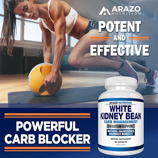 ARAZO NUTRITION WHITE KIDNEY BEAN EXTRACT – 100% PURE CARB BLOCKER AND FAT ABSORBER FOR WEIGHT SUPPORT – INTERCEPT CARBS