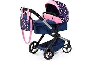 Bayer - Dolls Pram Xeo - Baby Doll Stroller for Dolls with Bag, Adjustable, Reversible Handle, Foldable - Dolls Up to 18” - A