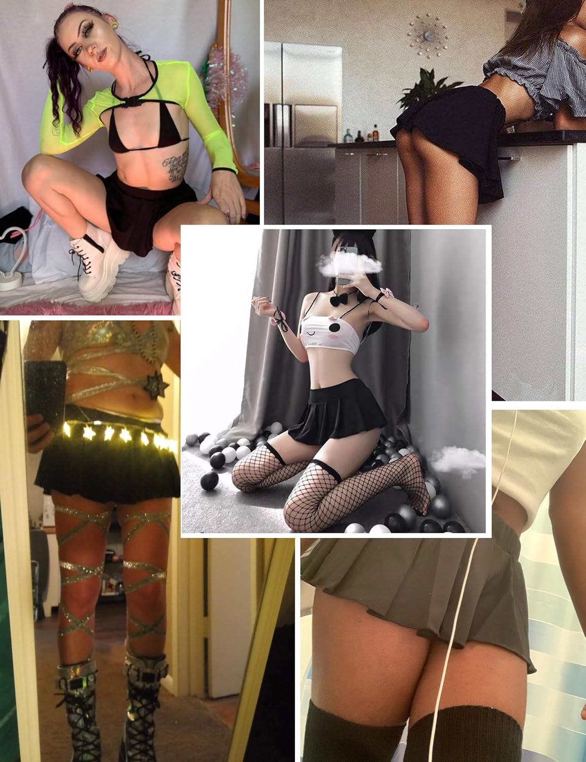 Avidlove Women Sexy Role Play Pleated Mini Skirt Ruffle Lingerie for Schoolgirl: Clothing
