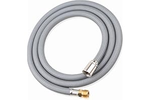 LIBERFLOW M922367-007220A Kitchen Faucet Hose Replacement for American Standard , Pull down Pull Out Faucet Sink Hose Sprayer Faucet Part, Brass Adapter, 59in,150cm, Gray