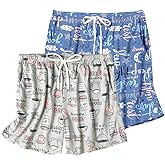 ENJOYNIGHT Women Pajama Shorts Cotton Lounge Bottoms Sleep Shorts with Drawstring & Pockets